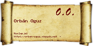 Orbán Oguz névjegykártya